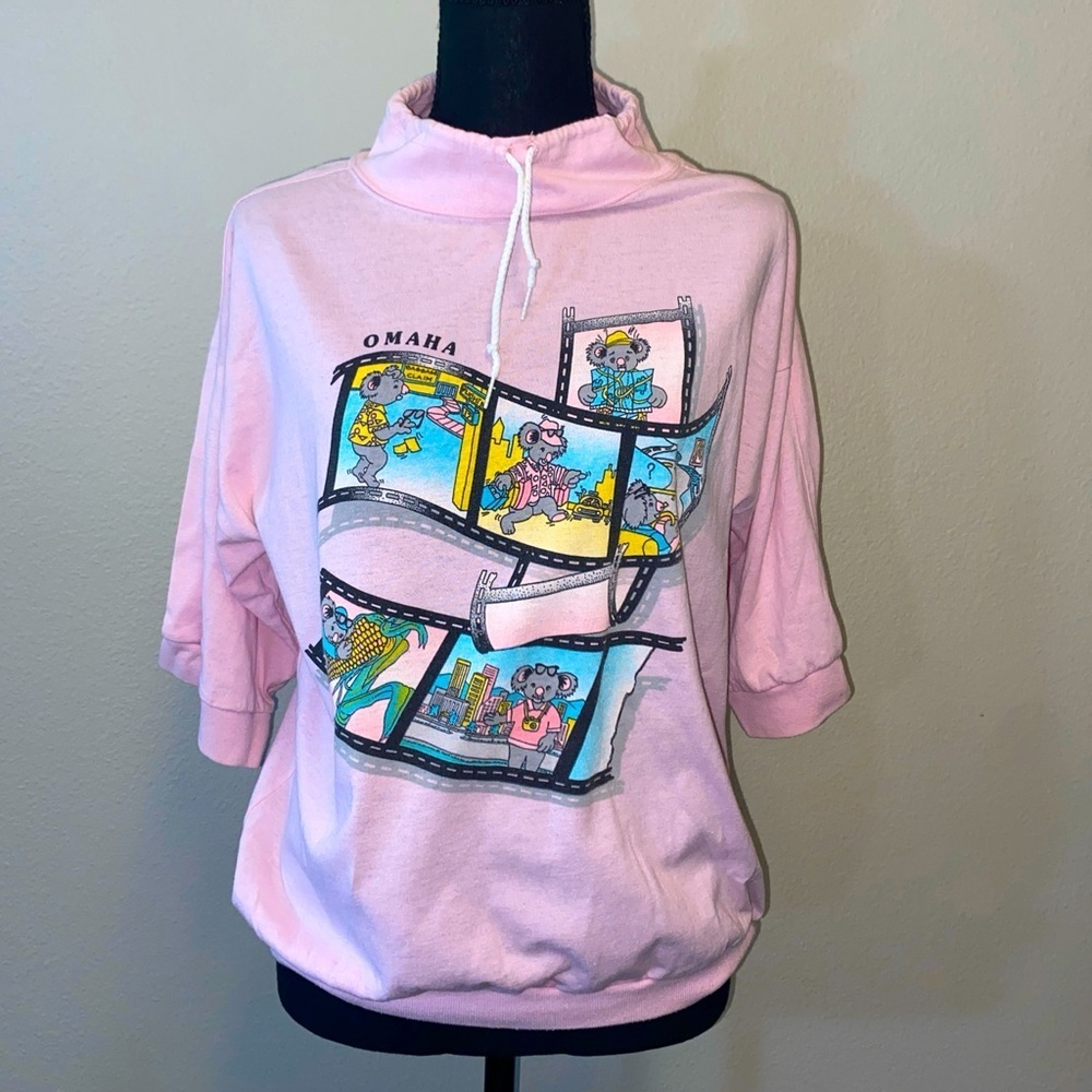 Vintage Koala Omaha Camera Roll Short Sleeve T-Shirt Size‎ Med Pink USA Grail